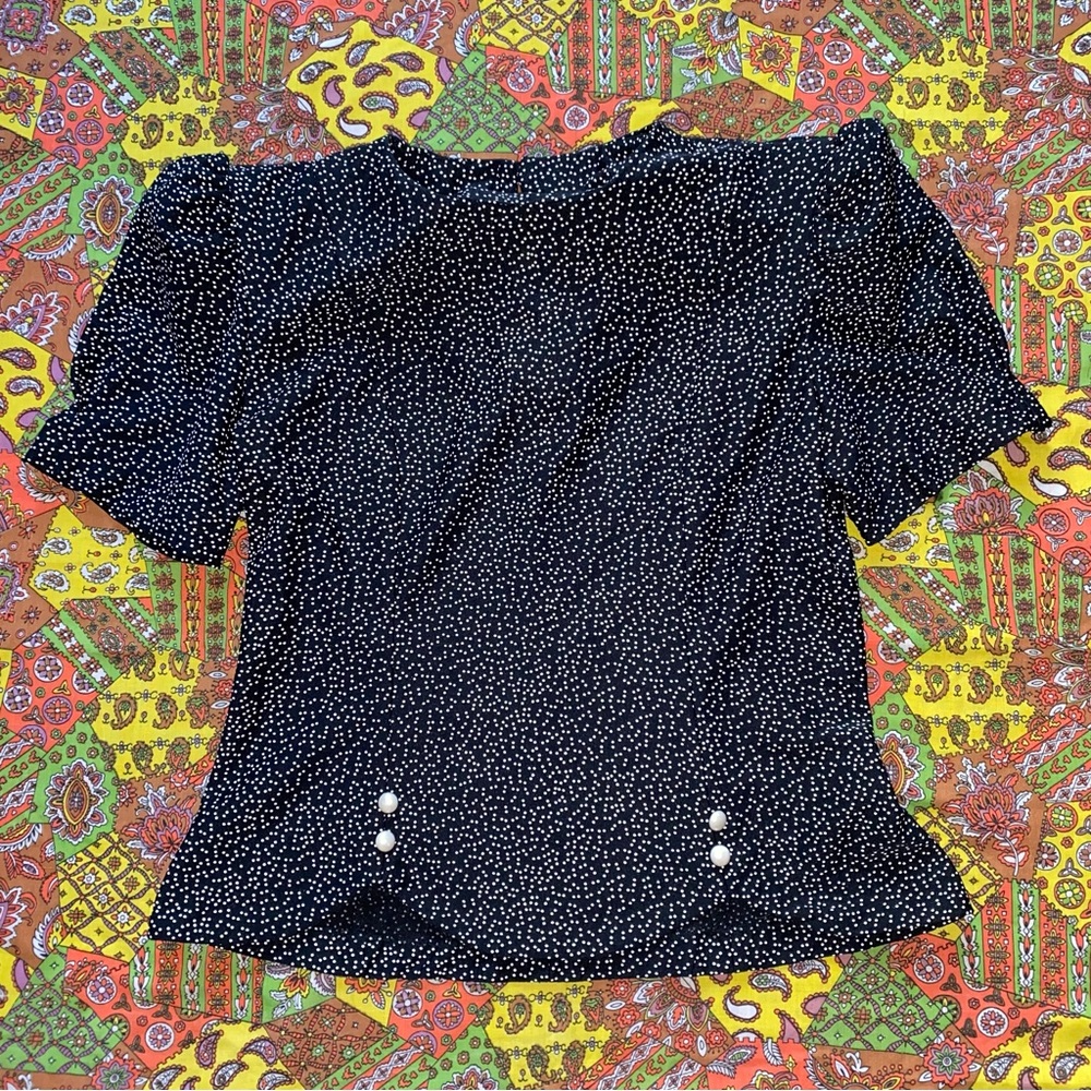 1980s Vintage Polka Dot Blouse